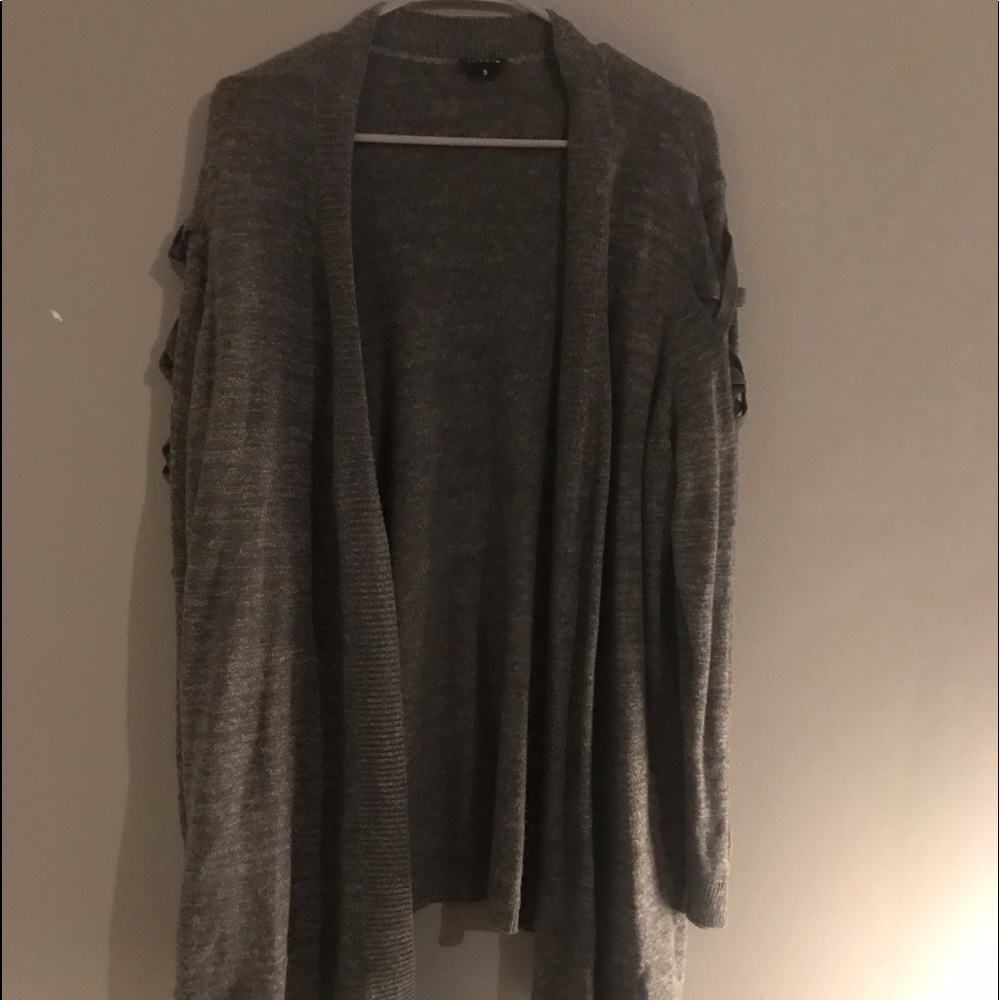 Gray sweater cardigan